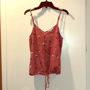 Pink Rose floral tank top